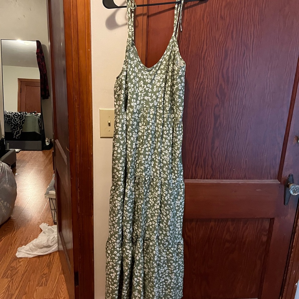 Floral Green Maxi Dress
